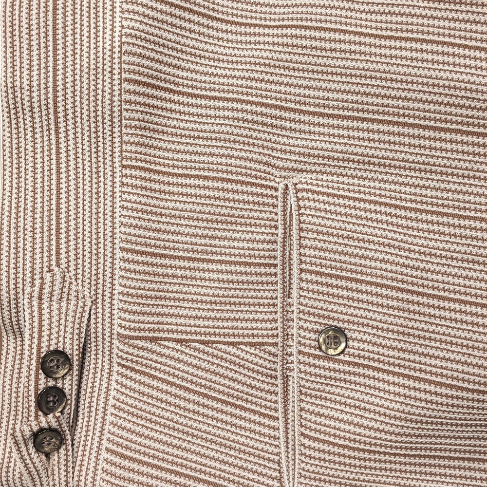 Vintage 60's brown and white pinstriped polyester pants - Picture 4 of 8